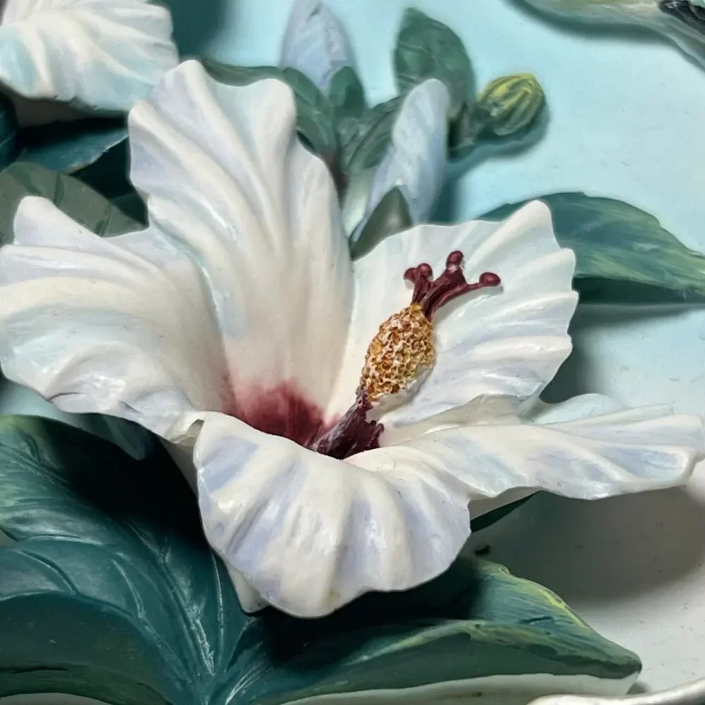 Lena Liu 3D Morning Jewels Rose Colored Dawn Hummingbird Plate Bradford Exchange